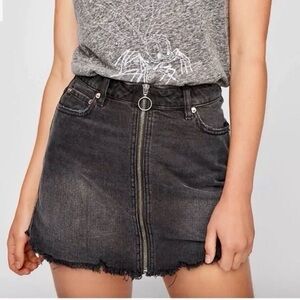 Free People We The Free Black Denim Skirt